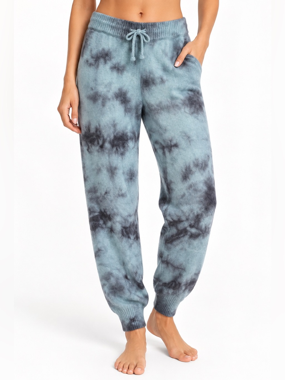Unsubscribed Blue Tie Dye Cashmere Jogger Pants Size S